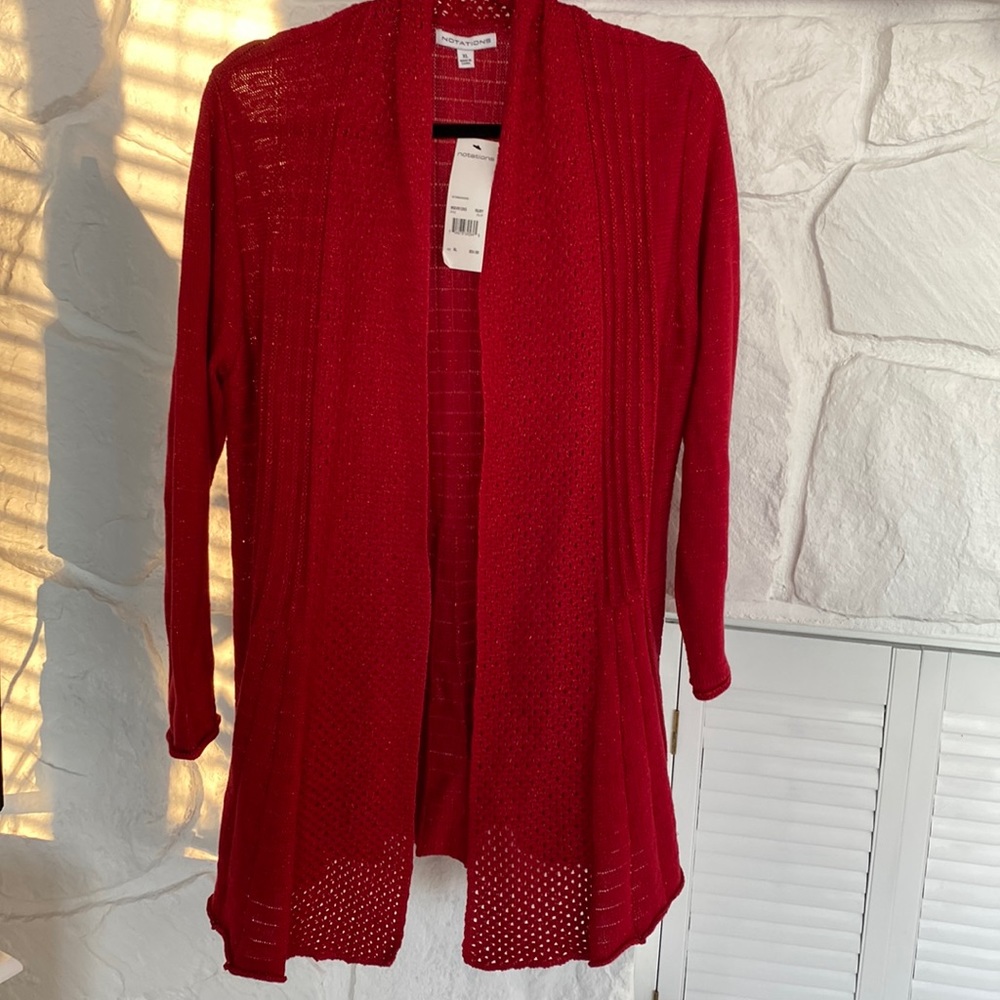 NWT red Notations Sweater